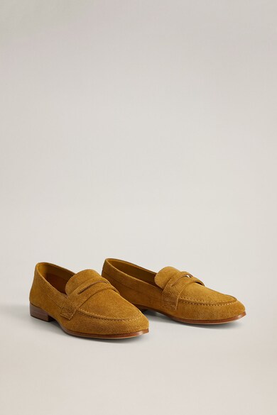 Mango Pantofi penny loafer de piele intoarsa Star Femei