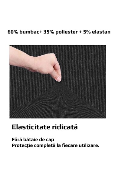 Kring Husa elastica pentru fotoliu cu recliner mecanic  Nairobi, intre 70-110 cm, 60% bumbac+ 35% poliester + 5% elastan, Gri Femei