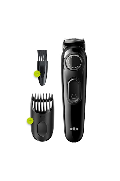 Braun Aparat de tuns barba  Beard Trimmer BT3222 Wet&Dry, buton rotativ de precizie, 1 pieptene, Negru Barbati