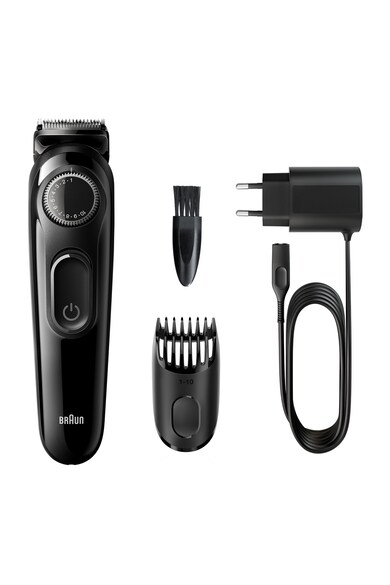 Braun Aparat de tuns barba  Beard Trimmer BT3222 Wet&Dry, buton rotativ de precizie, 1 pieptene, Negru Barbati