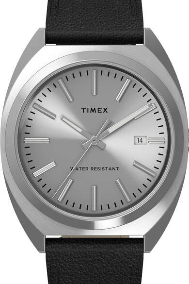 Timex Ceas din otel inoxidabil cu o curea din piele Barbati