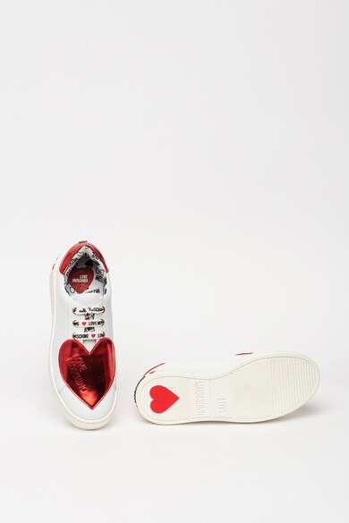 Love Moschino Pantofi sport de piele cu aplicatie inima Femei
