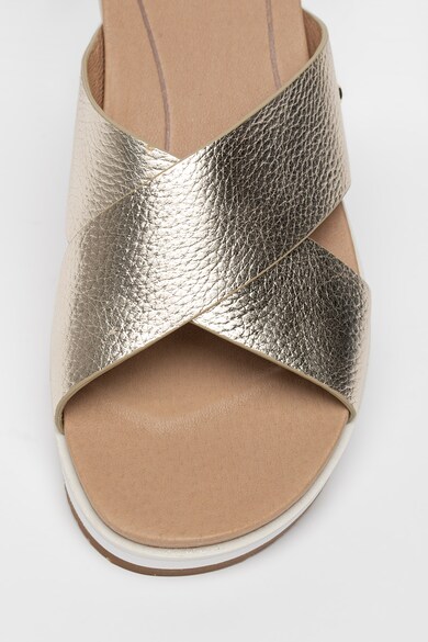 UGG Papuci din piele cu aspect metalizat Kari Femei