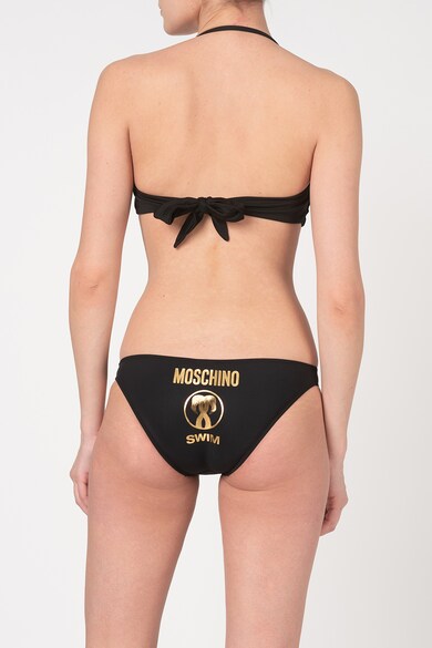 Moschino Sutien bandeau de baie cu bretele halter si detaliu metalic Femei