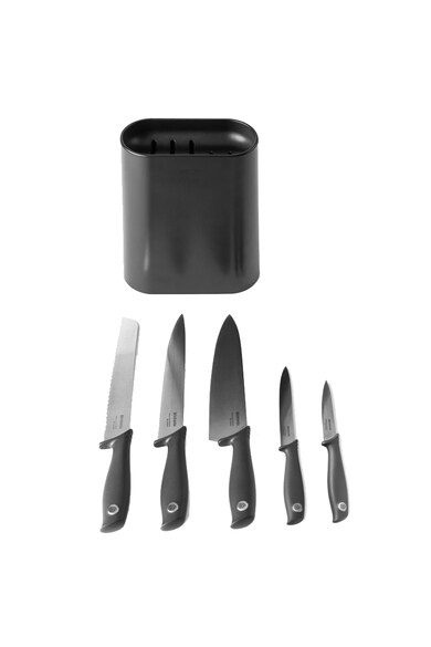Brabantia Комплект ножове  С поставка, 5 части, Черен Жени