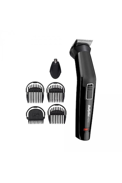 BaByliss Aparat de tuns si ras   6in1 Multi Trimmer, 6 accesorii, 2 capete, Negru Barbati