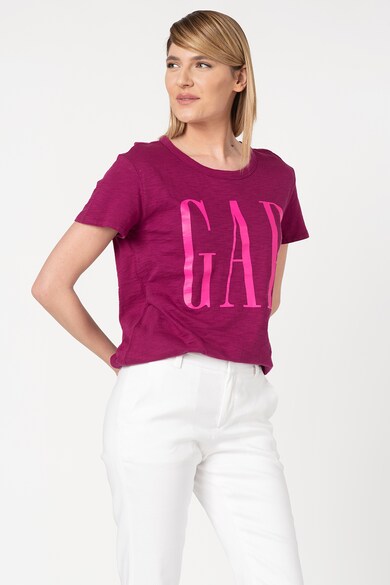 GAP Tricou cu imprimeu logo contrastant Femei