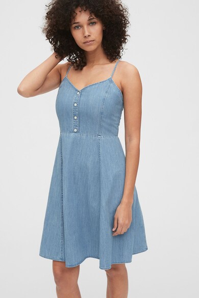 GAP Rochie mini evazata din material chambray Femei