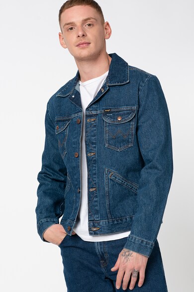 Wrangler Jacheta de denim cu buzunare frontale Barbati