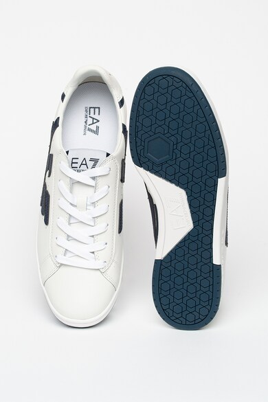 EA7 Pantofi sport unisex de piele si piele ecologica, cu logo Femei