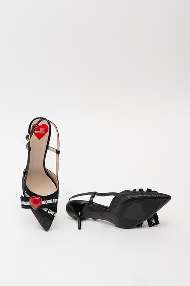 Love Moschino Pantofi cu bareta slingback, aspect stralucitor si varf ascutit Femei