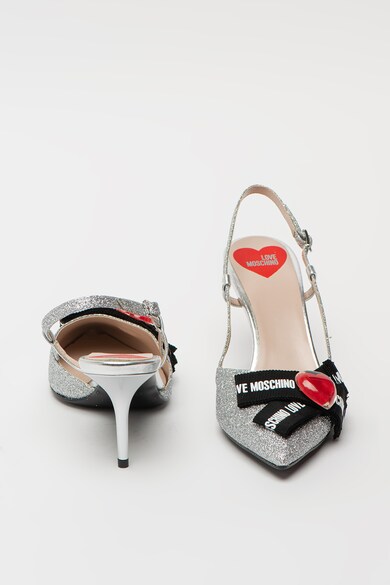 Love Moschino Pantofi de piele ecologica, cu bareta slingback Femei