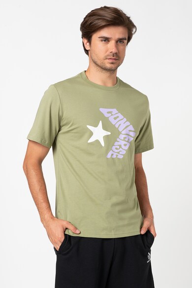 Converse Tricou cu decolteu la baza gatului si imprimeu logo Barbati