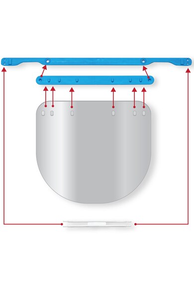 RoShield Viziera protectie faciala, PRO, transparenta, reglaj intre 49-66 cm, dimensiune 300 x 250 mm Femei