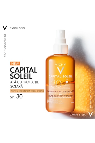 Vichy Apa cu protectie solara  Capital Soleil SPF30 bronz imbunatatit, cu beta-caroten 200 ml Femei