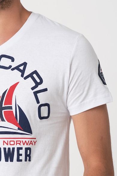 Geographical Norway Tricou cu decolteu in V si imprimeu text Jayat Barbati