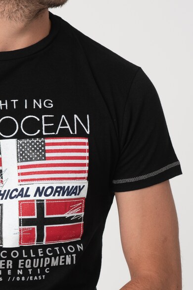 Geographical Norway Tricou cu decolteu la baza gatului si imprimeu grafic Jinapt Barbati