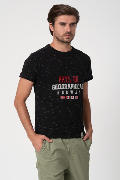 Geographical Norway Tricou cu decolteu la baza gatului si logo brodat Jindigo Barbati