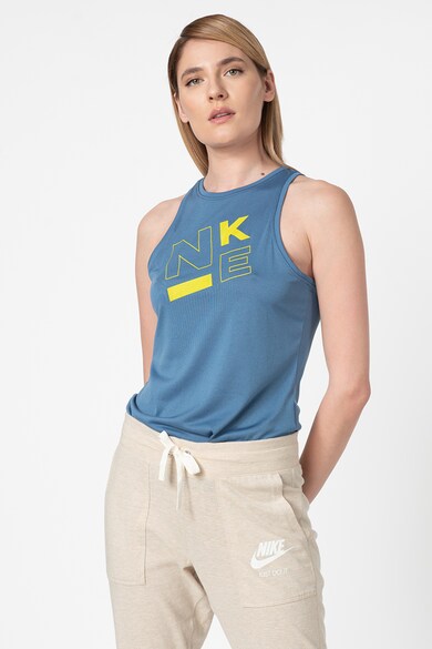 Nike Top cu imprimeu logo, pentru antrenament Dry Tank Leg Femei