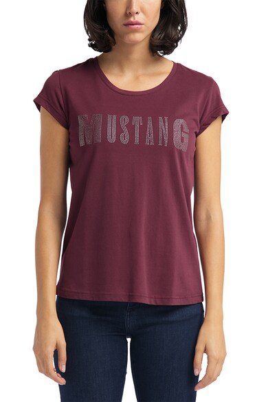 Mustang Tricou cu logo stralucitor Femei