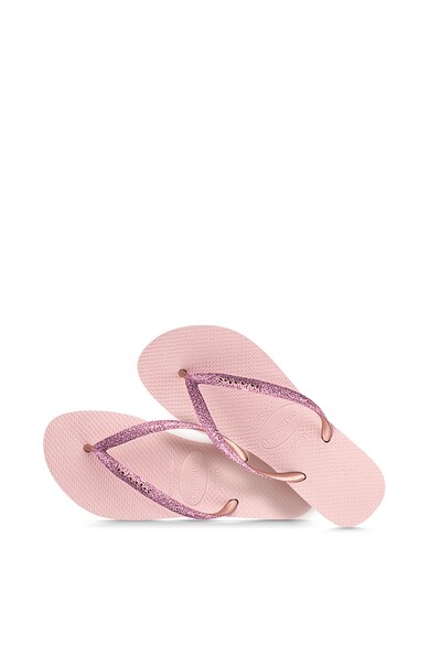 Havaianas Papuci flip-flop cu detaliu logo in relief Slim Glitter Femei