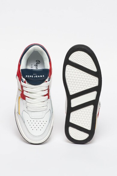 Pepe Jeans London Pantofi sport de piele si piele ecologica, cu model colorblock Kurt Action Fete