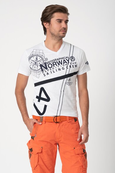 Geographical Norway Tricou cu decolteu in V si diverse imprimeuri Jilly Barbati