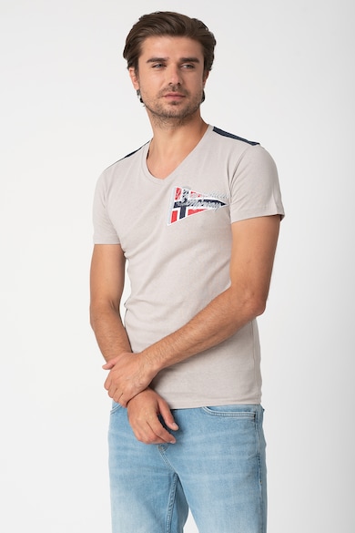 Geographical Norway Tricou cu decolteu in V si logo brodat Jolory Barbati