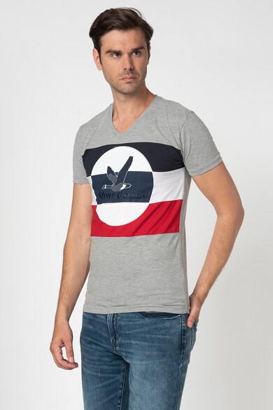 Stone Goose Tricou cu design colorblock si logo brodat Jande Barbati