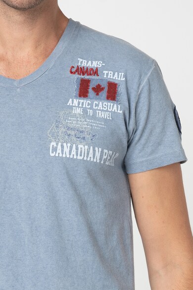 Canadian Peak Tricou cu decolteu in V si imprimeu logo Jantrail Barbati