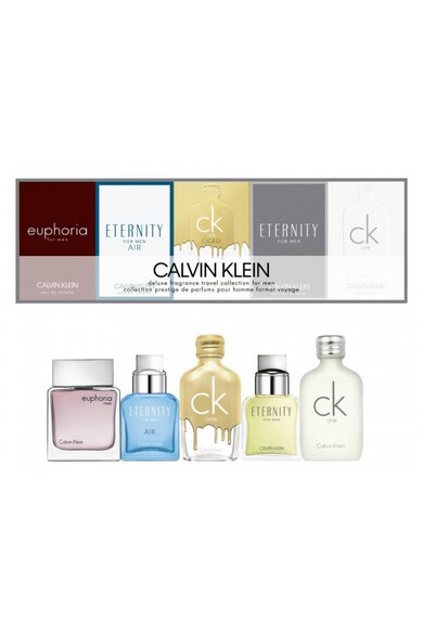 CALVIN KLEIN Set  Miniatures Collection, Barbati: Apa de Toaleta CK One, 10 ml + Apa de Toaleta CK One Gold, 10 ml + Apa de Toaleta Eternity Men, 10 ml + Apa de Toaleta Eternity Air, 10 ml + Apa de Toaleta Euphoria Men, 10 ml Barbati