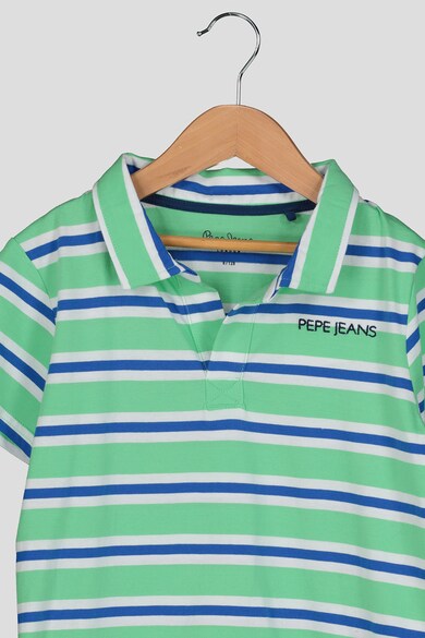 Pepe Jeans London Tricou polo cu model in dungi si broderie logo Baieti