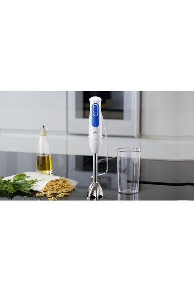 Braun Mixer vertical  MQ3000WH SMOOTHIE PLUS, 700 W, Pahar gradat 0.6 l, 2 viteze, Alb/Albastru Femei