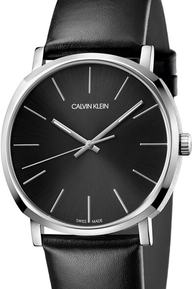 CALVIN KLEIN Ceas rotund analog cu o curea de piele Barbati