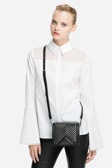 Karl Lagerfeld Geanta crossbody de piele cu cusaturi contrastante Femei