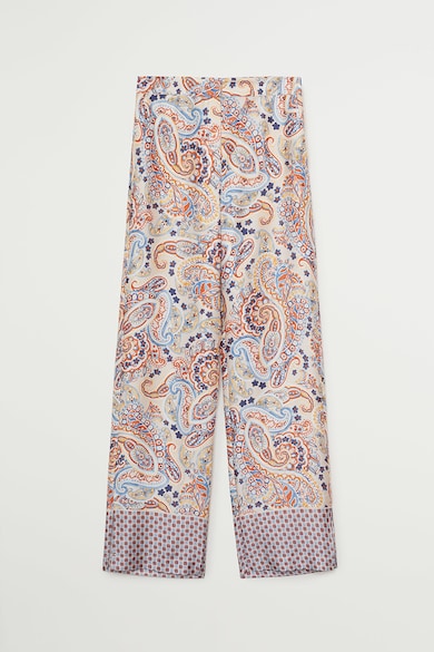 Mango Pantaloni cu model paisley si aspect de satin Winnie Femei