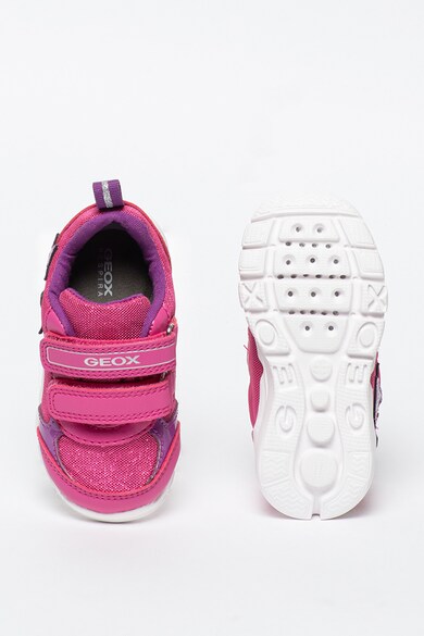 Geox Pantofi sport de piele ecologica, cu velcro Runner Fete