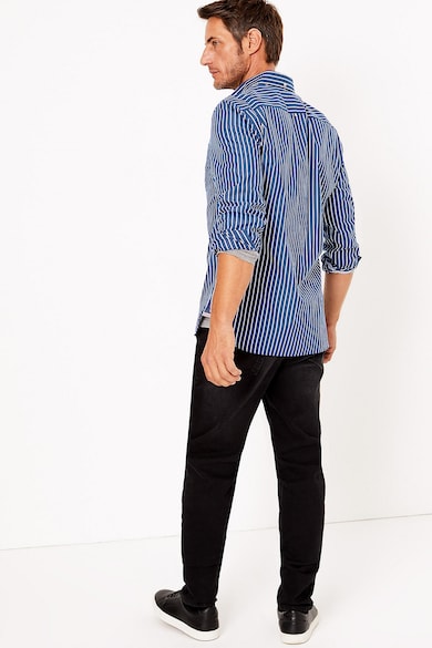 Marks & Spencer Camasa cu model in dungi si guler fixat cu nasturi Barbati