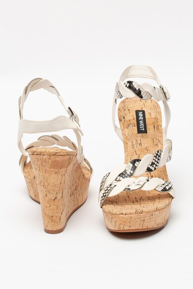 NINE WEST Sandale wedge de piele ecologica Brette Femei