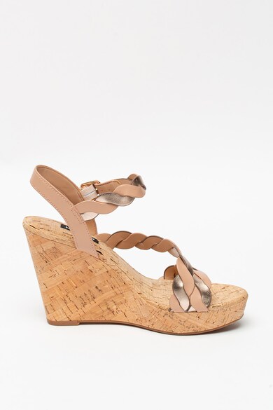 NINE WEST Sandale wedge de piele ecologica Brette Femei