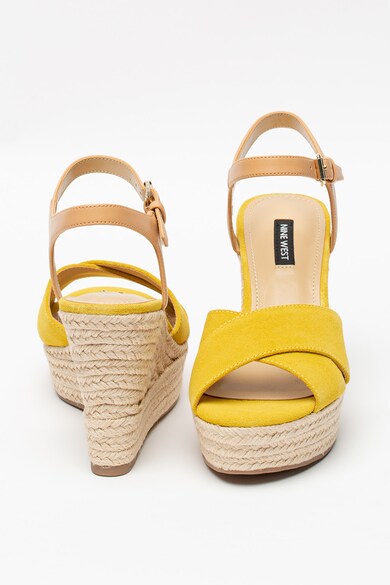 NINE WEST Espadrile wedge de piele intoarsa si piele ecologica Dane Femei