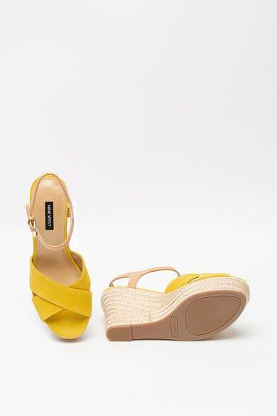 NINE WEST Espadrile wedge de piele intoarsa si piele ecologica Dane Femei