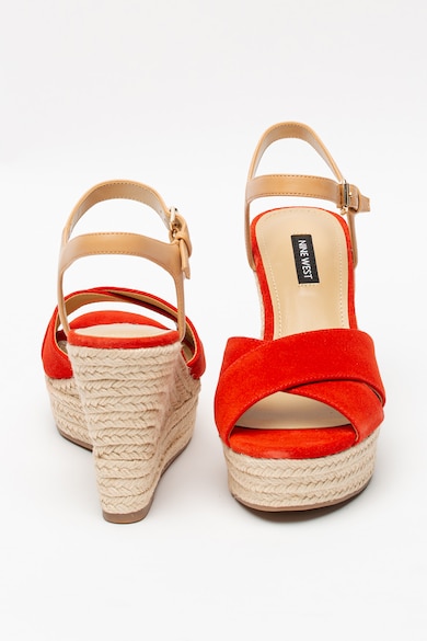 NINE WEST Espadrile wedge de piele intoarsa si piele ecologica Dane Femei