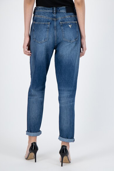 GUESS JEANS Mosott hatású farmernadrág magasított derékrésszel női