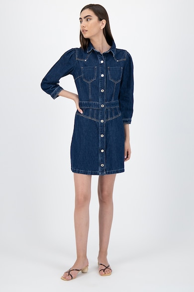 GUESS JEANS Rochie tip camasa mini, din denim Femei