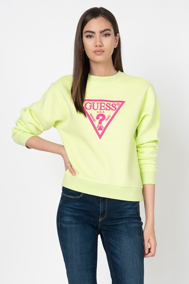 GUESS JEANS Bluza sport din amestec de bumbac cu logo Femei