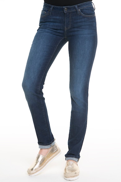 Blugi skinny cu aspect decolorat - Bleumarin