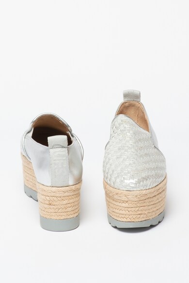 GUESS Espadrile flatform de piele ecologica cu aspect metalizat Femei