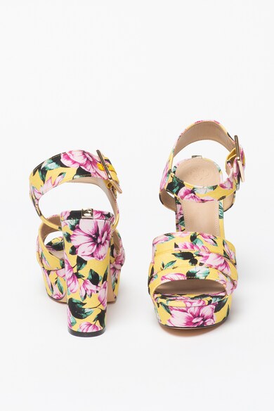 GUESS Sandale cu imprimeu floral si toc masiv Femei