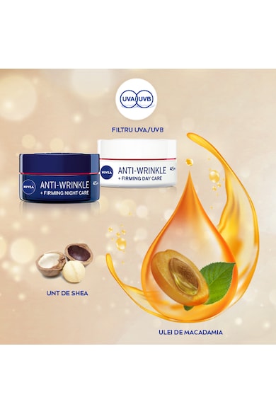 Nivea Pachet Promo: Crema de zi  antirid 50 ml + Crema de noapte Nivea antirid 50 ml, 45+ Femei